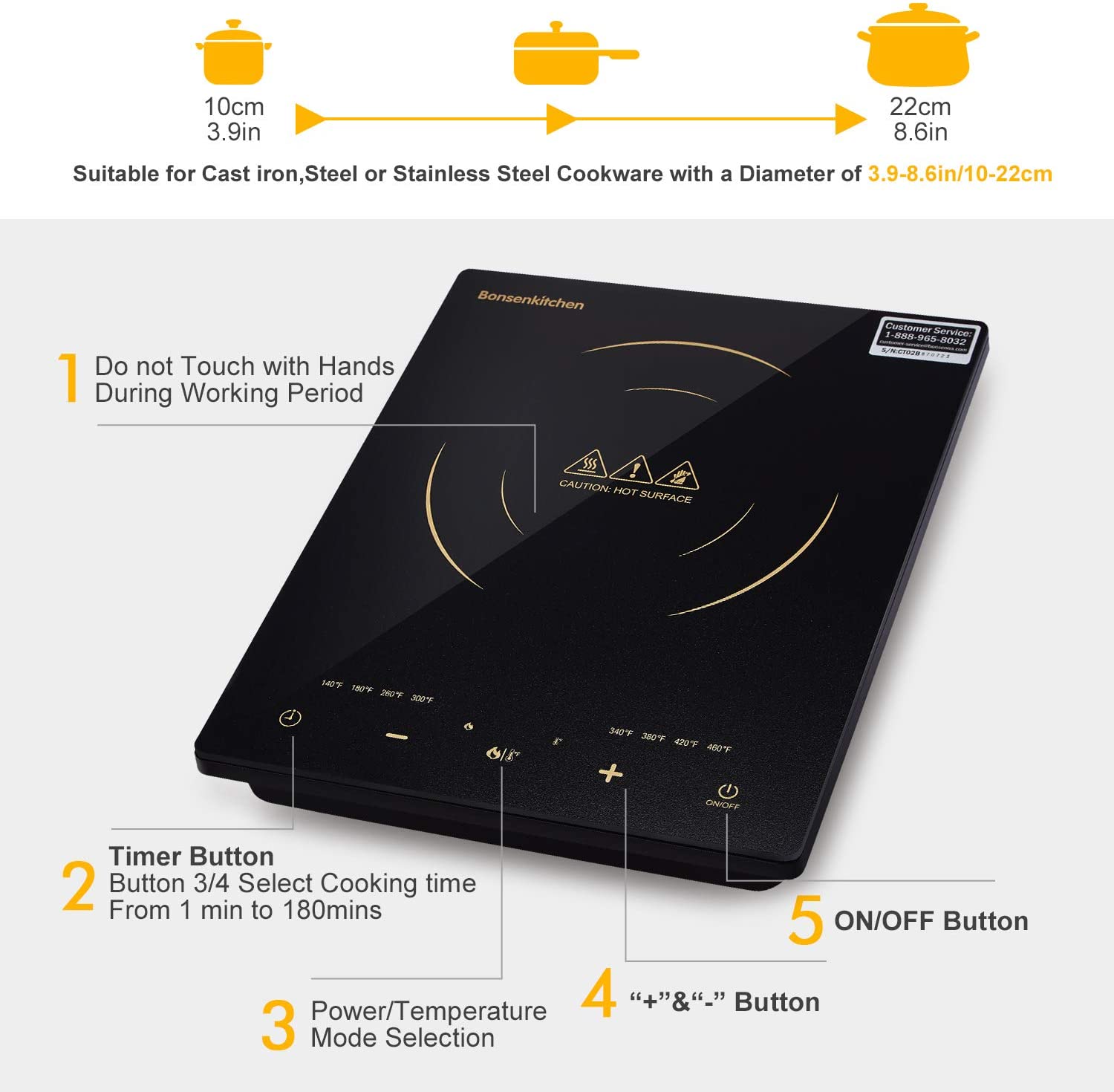 bonsenkitchen induction cooktop ct8802