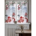 thumbnail image 4 of Xmas Snowman Birds Curtains 54 Inch Length,Sheer Curtains for Bedroom Living Room Window Christmas Green Silver Pine Snowflake Rod Pocket Drapes Kitchen Curtains Small Half Window 52"x54" 2 Panels, 4 of 7