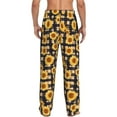 thumbnail image 6 of Cauagu Vintage Black White Plaid Sunflowe Mens Pajama Pants Sleep & Lounge Pants,PJ Bottoms with Pockets-Large, 6 of 7