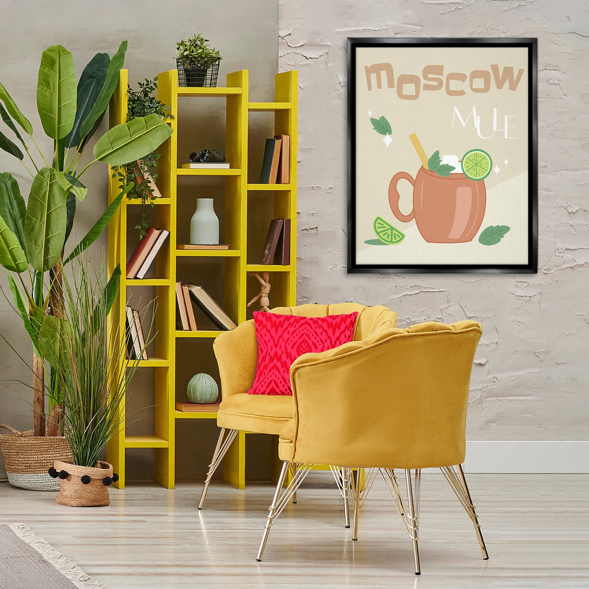 Stupell Industries Moscow Mule Typography Food & Beverage Painting Black Floater Framed Canvas Art Print Wall Art, 25 x 31