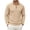 04#Khaki, variant on Mens Half Zip Stand Collar Knitted Pullover Sweaters, Diamond Jacquard Quarter Zip Long Sleeve Sweater with Leather Zipper Tab for Daily Wear White M