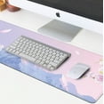 thumbnail image 4 of Pink Extended Mouse Pad Large XXL Mouse Mat 31.06" x 11.8" Desk Pad Laptop Computer Mousepad with Non-Slip Rubber Stitched Edges for Office, Work, Game, 4 of 6