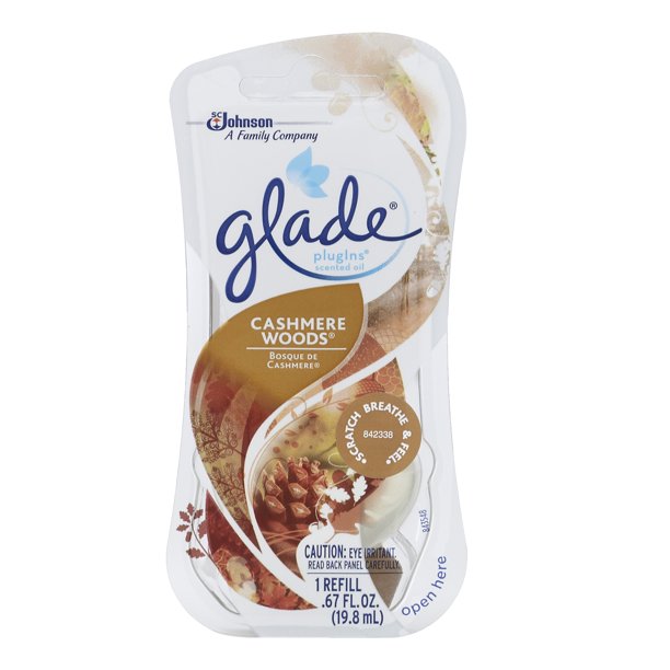 Glade PlugIns Scented Oil Refills, Cashmere Woods, 2 ct, 0.67 fl oz
