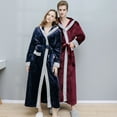 thumbnail image 4 of Plush Robes For Women and Men, Unisex Soft Warm Winter Fleece Long Hooded Bathrobe , Christmas Gifts for Family, 4 of 7