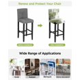 thumbnail image 3 of Sage Green Ombre Bar Stool Covers Set of 2, Vintage Shabby Abstract Plaid Art Stretch Washable Bar Chair Covers with Backs, Removable Pub Counter Height Chair Cover for Kitchen Dining Room Cafe, 3 of 7