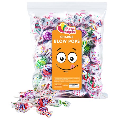 Charms Blow Pops - Assorted Flavors - Bulk Candy - Bubble Gum Filled Pops - 3 POUNDS