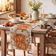 thumbnail image 4 of Smile Buffalo Plaid Orange Pumpkins Eucalyptus Fall Table Runner, Autumn Thanksgiving Kitchen Dining Table Decoration for Home Party Decor 13x72 Inch, 4 of 9