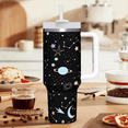 thumbnail image 5 of 40oz Abstract Insulated Tumbler with Handle & Straw, Stainless Steel Travel Mug, Cupholder Friendly, Perfect Gift for Holiday & Daily Use, 5 of 6