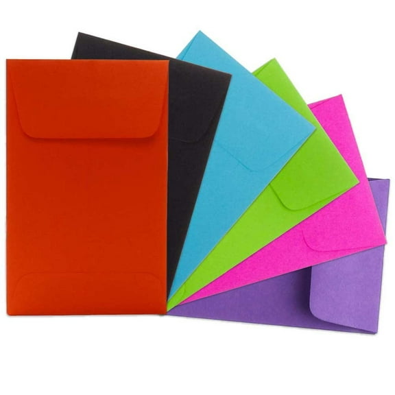 JAM Paper #1 Coin Envelopes, 2 1/4 x 3 1/2, Assorted Multicolor, 150/Pack