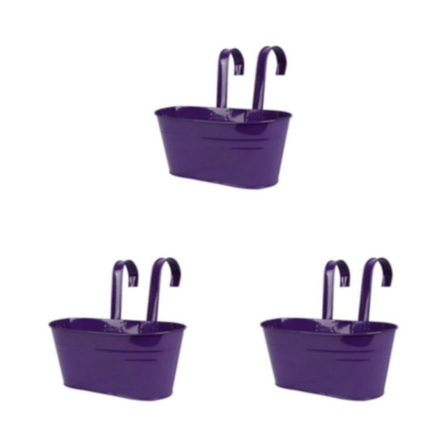 Guardoinrt Balcony Planters Railing Hanging Convenient Solution For Small Spaces Strong Purple 3Set