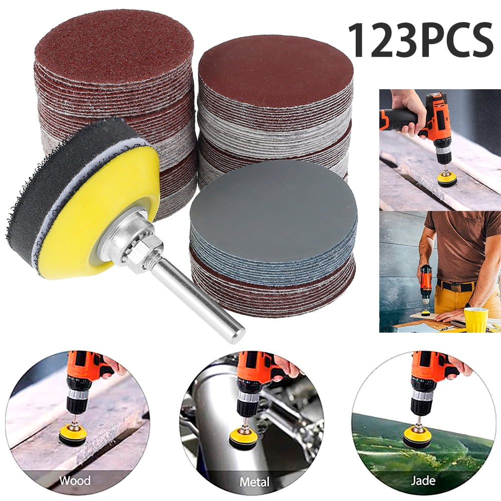 Backing Pad 2 Inch 120PCS Sanding Discs Pad Kit for Drill Grinder Rotary Tools 