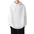 thumbnail image 1 of Innerwin Chandail à Capuchon à Cordon pour Hommes Sport à Manches Longues Décontracté Blanc G, 1 of 3