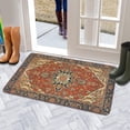 thumbnail image 5 of Bohemian Orange Ethnic Design Rug Welcome Doormat for Indoor/Outdoor Entrance Bohemian Orange Ethnic Design Rug Decoration Door Mat Kitchen Door Mat Bedroom Doormat 17x30 Inch, 5 of 6