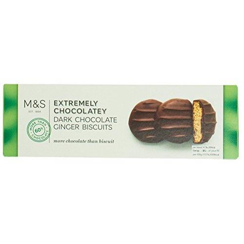 Marks & Spencer Extremely Chocolatey Dark Chocolate Ginger Rounds Biscuits Cookies 175g