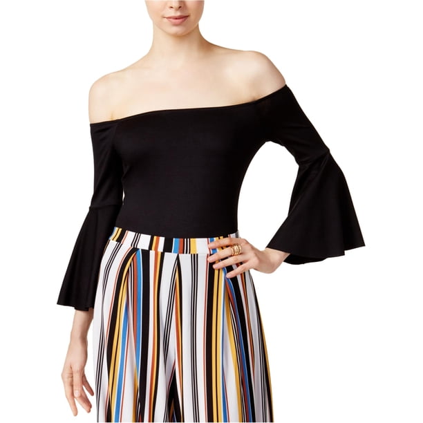bar III Body de manga acampanada para mujer, negro, XX-Small