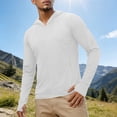 thumbnail image 4 of Men's Outdoor UPF 50+ Sun Protection Shirt Regular Fit Solid Color Long Sleeve Lightweight Quick Dry Breathable UV Block Top for Fishing Hiking Running White S, 4 of 7