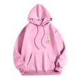 thumbnail image 5 of Graphic Hoodie for Women Cute Flower Print Long Sleeve Preppy Y2K Oversized Pullover Casual Lounge Hooded with Pocket, 5 of 5