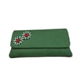 thumbnail image 1 of Sac Pochette pour Femmes en Tissu Maasai Perlé et Jute Vert Moyen, 1 of 2