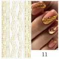 thumbnail image 1 of Pegatinas de uñas de líneas 3D, calcomanías de letras de rayas de Metal de oro rosa plateado, deslizadores de Arte de uñas de Gel curvo, decoración de manicura, 1 of 4