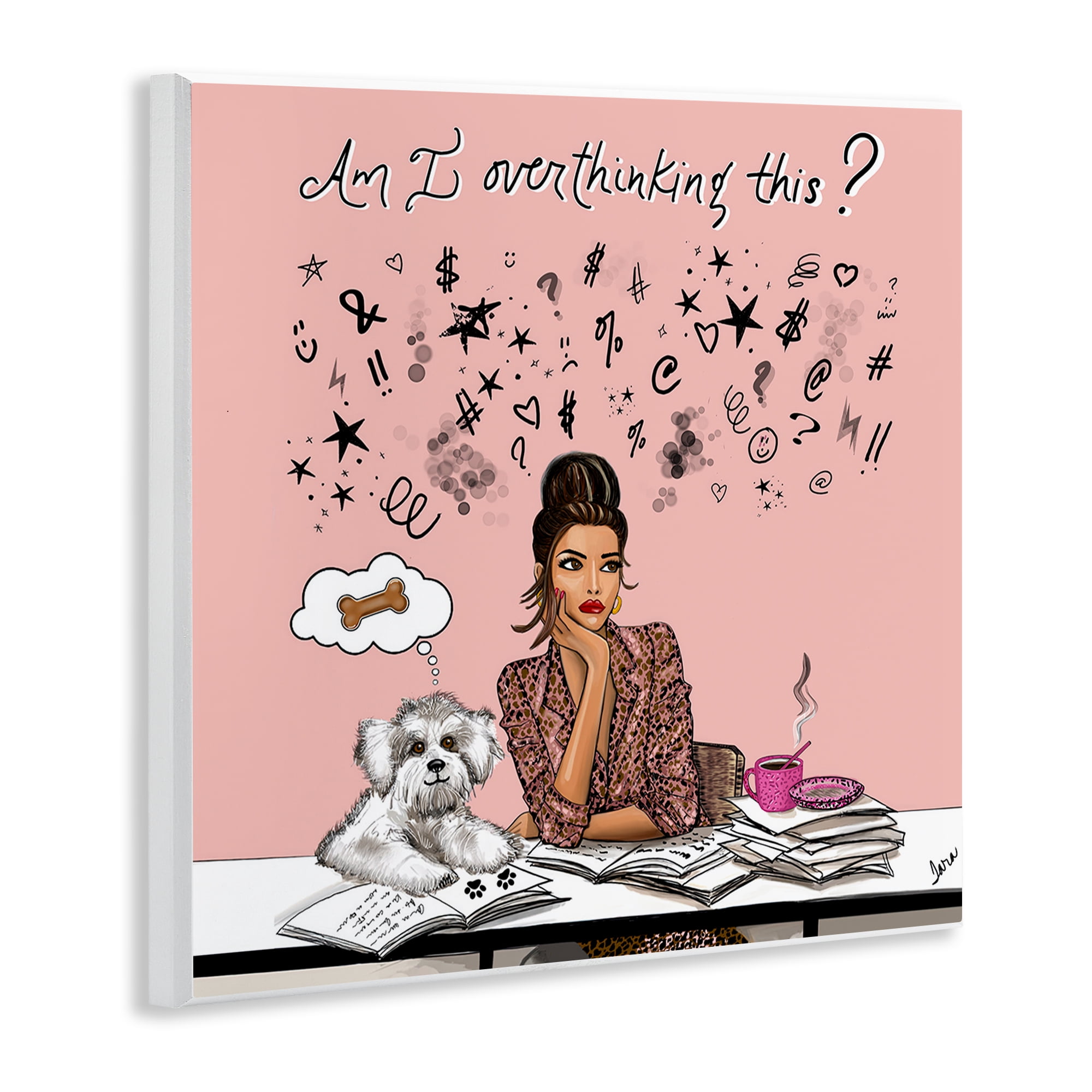Stupell Industries Overthinking Reflection with Puppy Wall Plaque Art, design by Tara Boone
