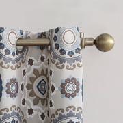 Sun Zero Nepal Global Print Blackout Grommet Curtain Panel, 40 X 63 In Linen, 40X63, Linen