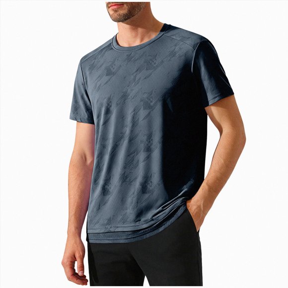 Ymyiu Camisetas Para Hombre Men's Activewear T-Shirt, Striped, Moisture Wicking Performance Wear, Lightweight Workout Gym,Running Tee Size 3XL(Dark Gray, 3XL)