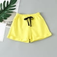 thumbnail image 2 of Jinhomg Toddler Kids Beach Shorts Lightweight Comfy Cotton Shorts Casual Loose Wide Leg Elastic Drawstring Waist Vacation Pants Yellow 7Y, 2 of 5