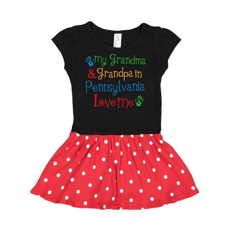 

Inktastic Pennsylvania Grandma and Grandpa Love Me Gift Toddler Girl Dress