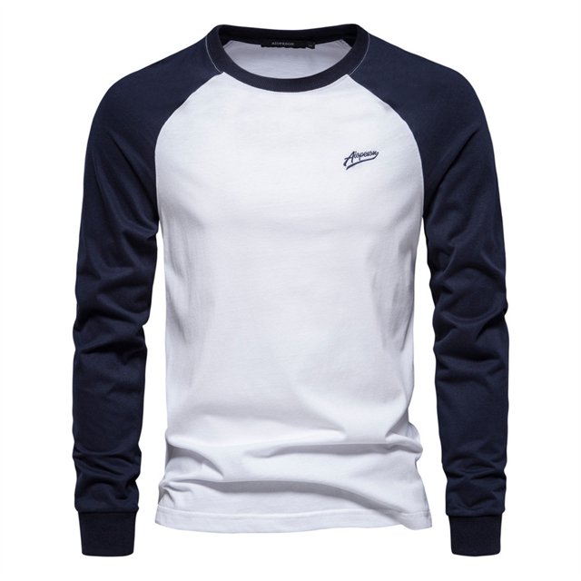 Birdeem Chemises Décontractées pour Hommes Couleur Unie Manches Longues Col Rond