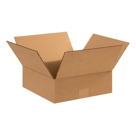 12 Inch Flat Box - Box Partners Flat Corrugated Bxs,12x12x4,Kraft,25/BDL - BXP 12124