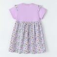 thumbnail image 5 of Mifsaly Little Girl Dresses Crewneck Flutter Sleeve Summer Dress Floral Print Patchwork Flowy Everyday Wear Sweet Sundress, 5 of 8
