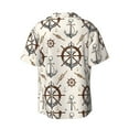 thumbnail image 2 of KLL Anchor with Rope Print Men's Shirt Short Sleeve Button Down Summer Cuba Beach Shirts- XX-Large, 2 of 7