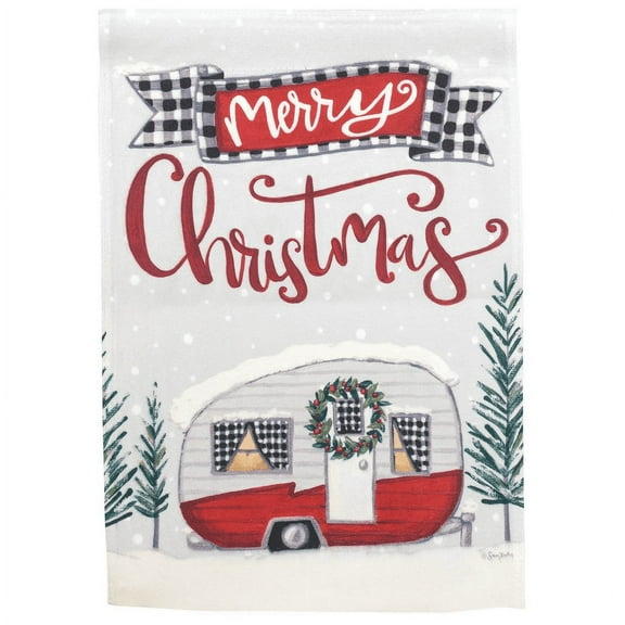Magnolia Gardens M080135 13 x 18 in. Camper Merry Christmas Print Garden Flag