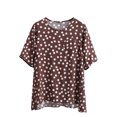 thumbnail image 2 of Viluyesy Women's T Shirts Short Sleeve Crew Neck Casual Graphic Print Loose Fit Summer Daily Tops Brown Size 4XL, 2 of 5