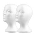 thumbnail image 7 of 2 Pieces/Set Styrofoam Head Female Foam Wig Head Mannequin Manikin Cosmetics Model Head Wig Display Glasses Hats Hairpieces Stand,Styrofoam Mannequin Head White Foam Wig Stand Round Base,White,10.24", 7 of 7
