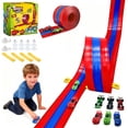 thumbnail image 1 of Pista de carreras flexible de 4,9 m de 3 carriles con autos, 1 of 7