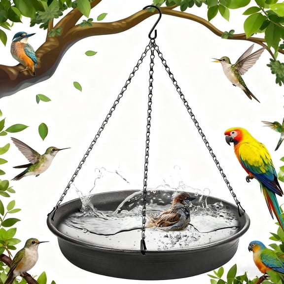 RYLZX Hanging Bird Bath Hanging Bird-Feeder - Garden BirdBath Tray Wildlife Feeder Plate Water Bowl or Water Bowl for Outdoors Garden Patio Decoration