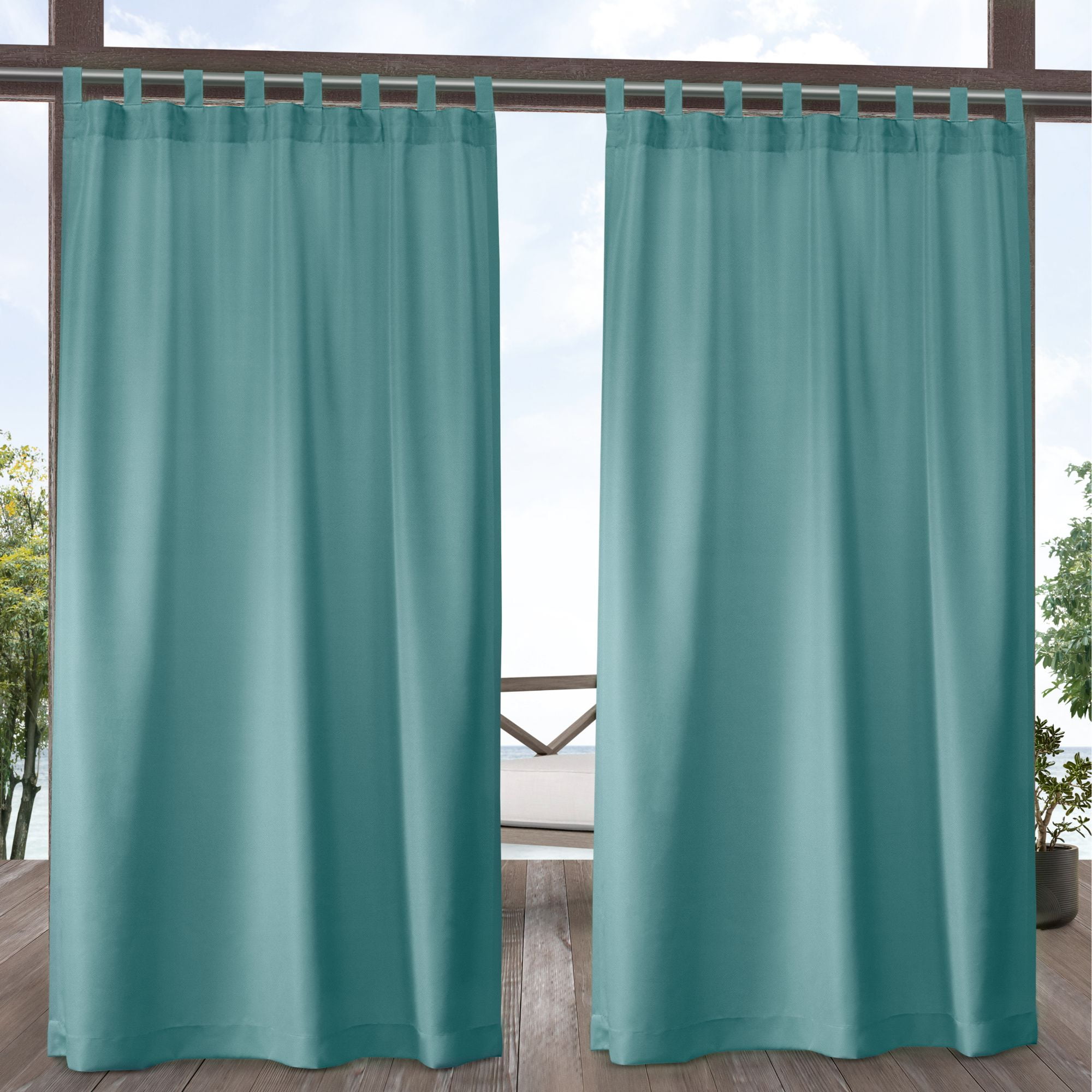 Exclusive Home Curtains Indoor/Outdoor Solid Cabana Tab Top Curtain