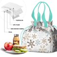 thumbnail image 4 of Light Christmas Snowflake Pattern Drawstring Lunch Bag Women - Drawstring Lunch Bag Insulated for Work Office - Stain-Resistant Large Lunchbags for Women with Multi-Pockets, 4 of 6