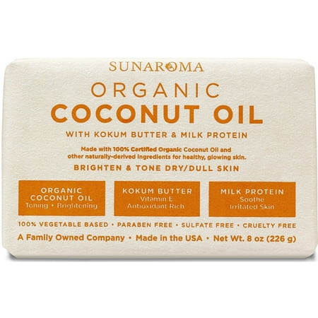 Sunaroma Organic Coconut Oil Soap 8 oz (Best Coconut Oil Soap)