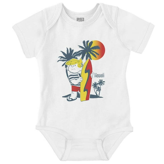 Dennis The Menace Hawaii Surfer Romper Boys or Girls Infant Baby Brisco Brands NB