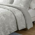 thumbnail image 4 of Reversible Velvet Comforter Set, Twin Size Bedding Set Luxe Velvet with Sherpa Reverse, Winter Fluffy Comforter Bed Set with 2 Shams, 3 Piece, Grey, 4 of 7