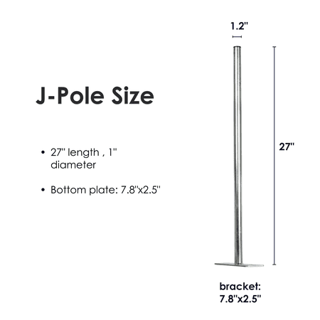 FiveStar 2025 Antenna Pole Outdoor Metal Antenna Mount & Bracket Set with FSA-Pole-03-W New 1 Count