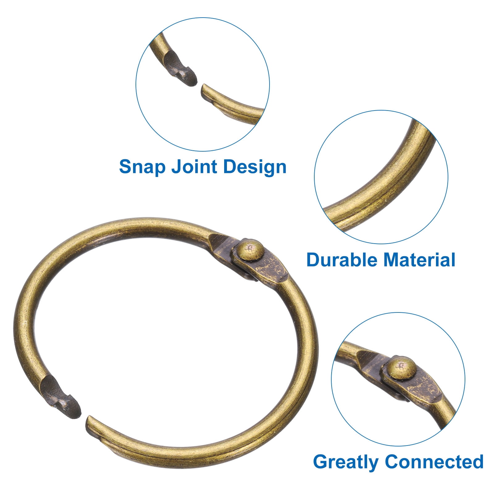 Unique Bargains Shower Curtain Rings Iron Round Snap Hooks Glide for Curtain Rods Bronze