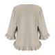 thumbnail image 5 of TaTaai Women's Casual Washed Wrinkle Solid Color Crew Neck 3/4 Sleeve Tops Soft Comfortable Fashion Pullover Blouses Versatile for Daily Home Office Gift, 5 of 5