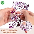 thumbnail image 3 of Uxcell Self-Adhesive Rhinestone Stickers, Face Stones Jewel Stickers Crystal Circle Embellishment Sheet Purple, 3 of 7