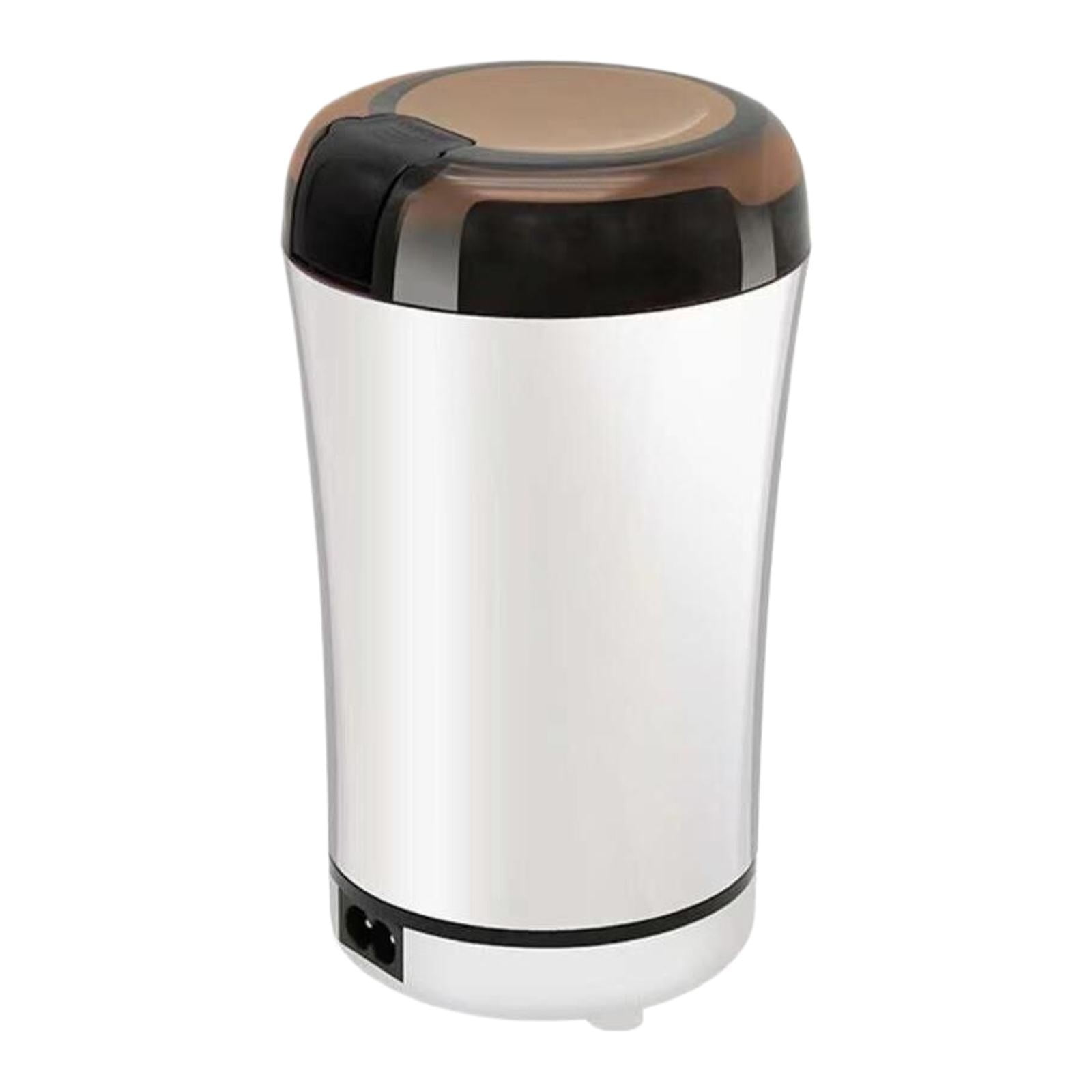 Mini Electric Coffee & Spice Grinder – White, Noiseless Push-Button, Stainless Steel Chamber, Portable for Coffee Beans, Chili, Pepper, Nuts, Tea, Perfect for Home, Office & Travel