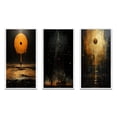 thumbnail image 2 of Designart "Solitary Moonlit Serenity" Modern Geometric Framed Wall Art Set Of 3 - Orange Abstract Geometric Frame Gallery Set For Office Decor, 2 of 6