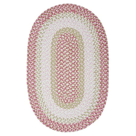 blokburst polypropylene braided sample swatch rug, 14 by 17, tea party pink