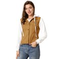 thumbnail image 1 of Unique Bargains Women's Layered Drawstring Hood Denim Jacket with Pockets, 1 of 6